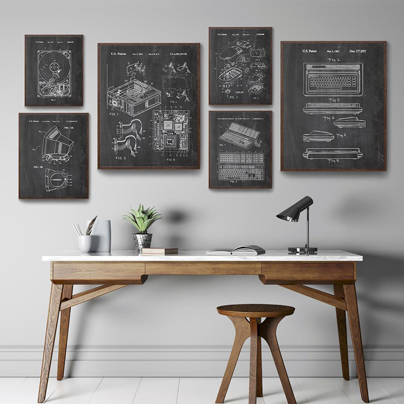 6Pcs Vintage Computer Patent W - Tech Office Wall 评论和价格