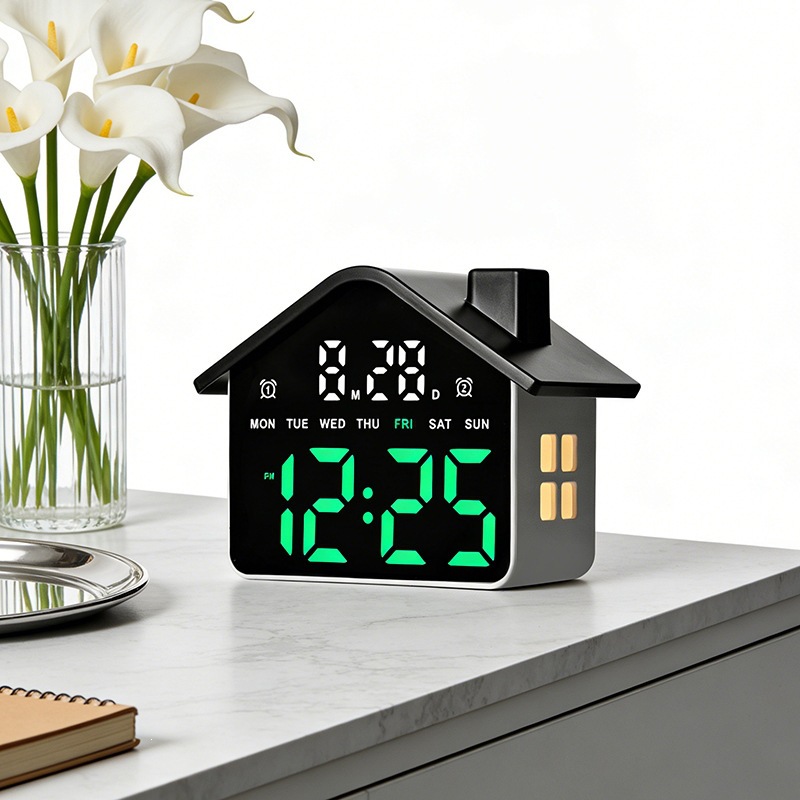 House Shaped Led Alarm Clock E - Digital Timer Countdown 评论和价格