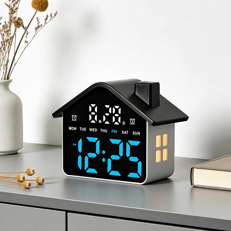 House Shaped Led Alarm Clock E - Digital Timer Countdown 评论和价格