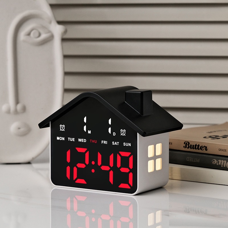 House Shaped Led Alarm Clock E - Digital Timer Countdown 评论和价格