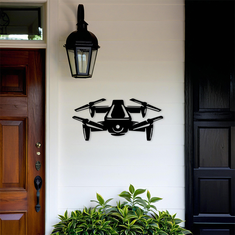 2D Flat Drone Silhouette Metal - Tech Office Wall 评论和价格