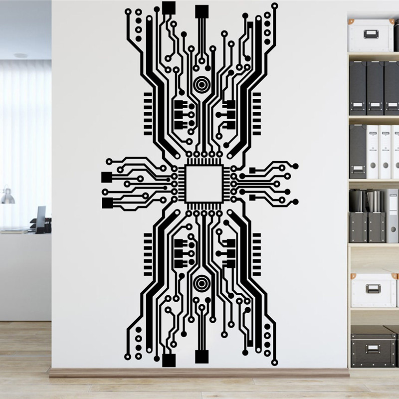 Circuit Board Chip Wall Sticke - Tech Office Wall 评论和价格