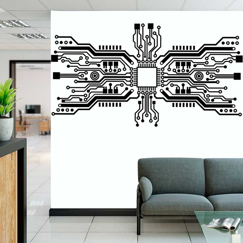Circuit Board Chip Wall Sticke - Tech Office Wall 评论和价格